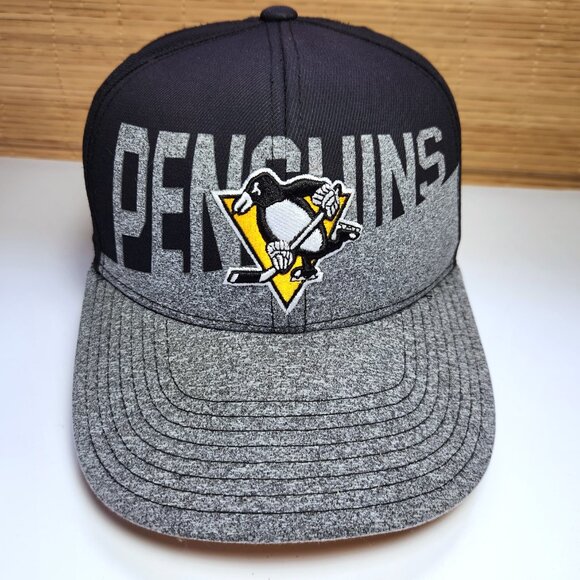 Pittsburgh Penguins Hat Cap adidas Mens Two-tone Black & Grey Snapback - Picture 1 of 11
